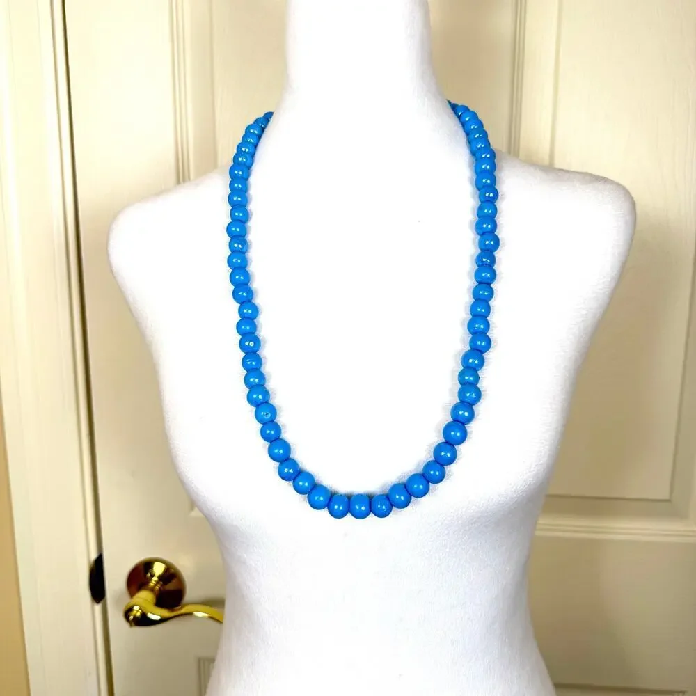 African Trade Beads Bright Blue Clay Ceramic Likely Krobo Vintage